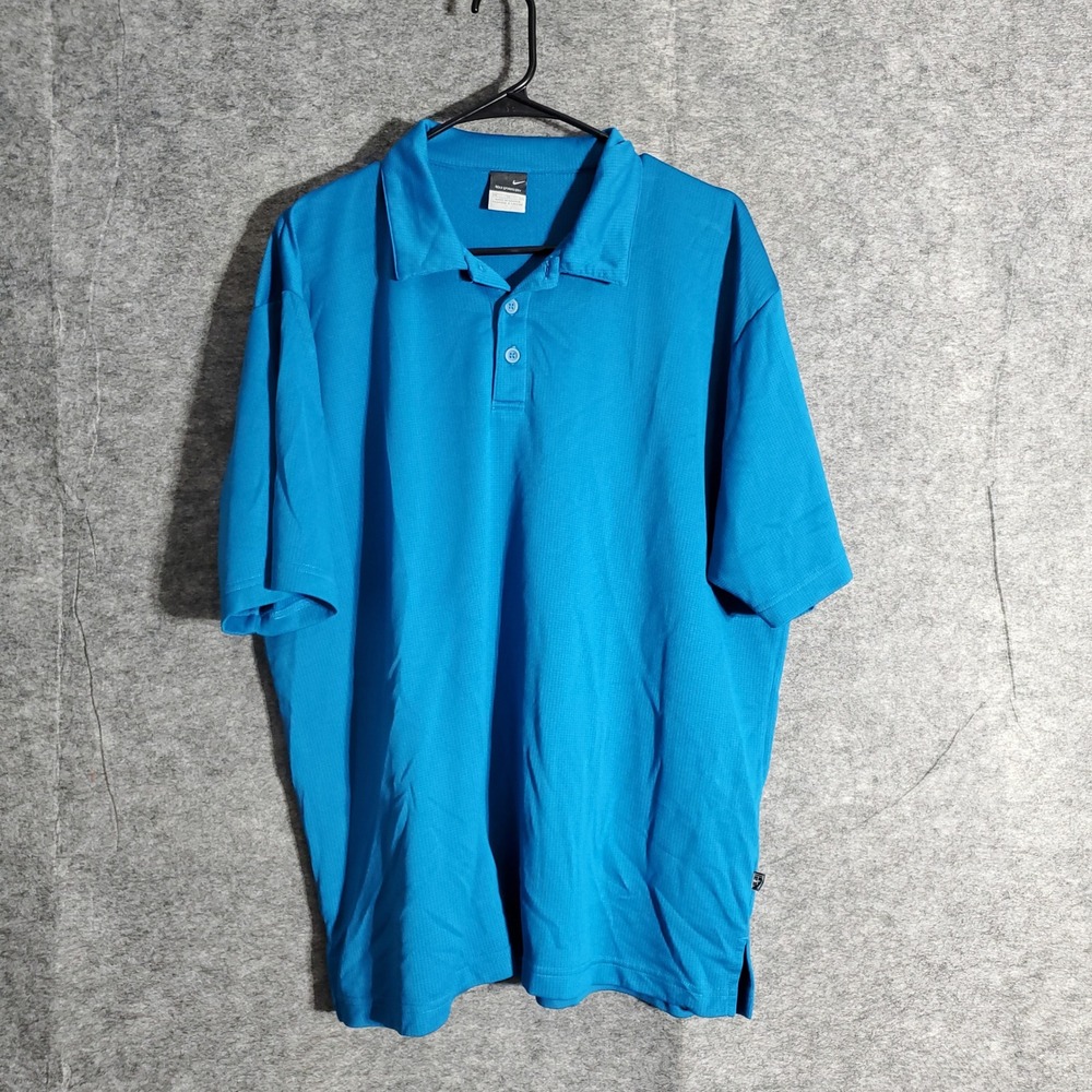 Nike Sphere Dry‎ Golf Polo Shirt Mens XL Blue Short Sleeve Athletic Performances